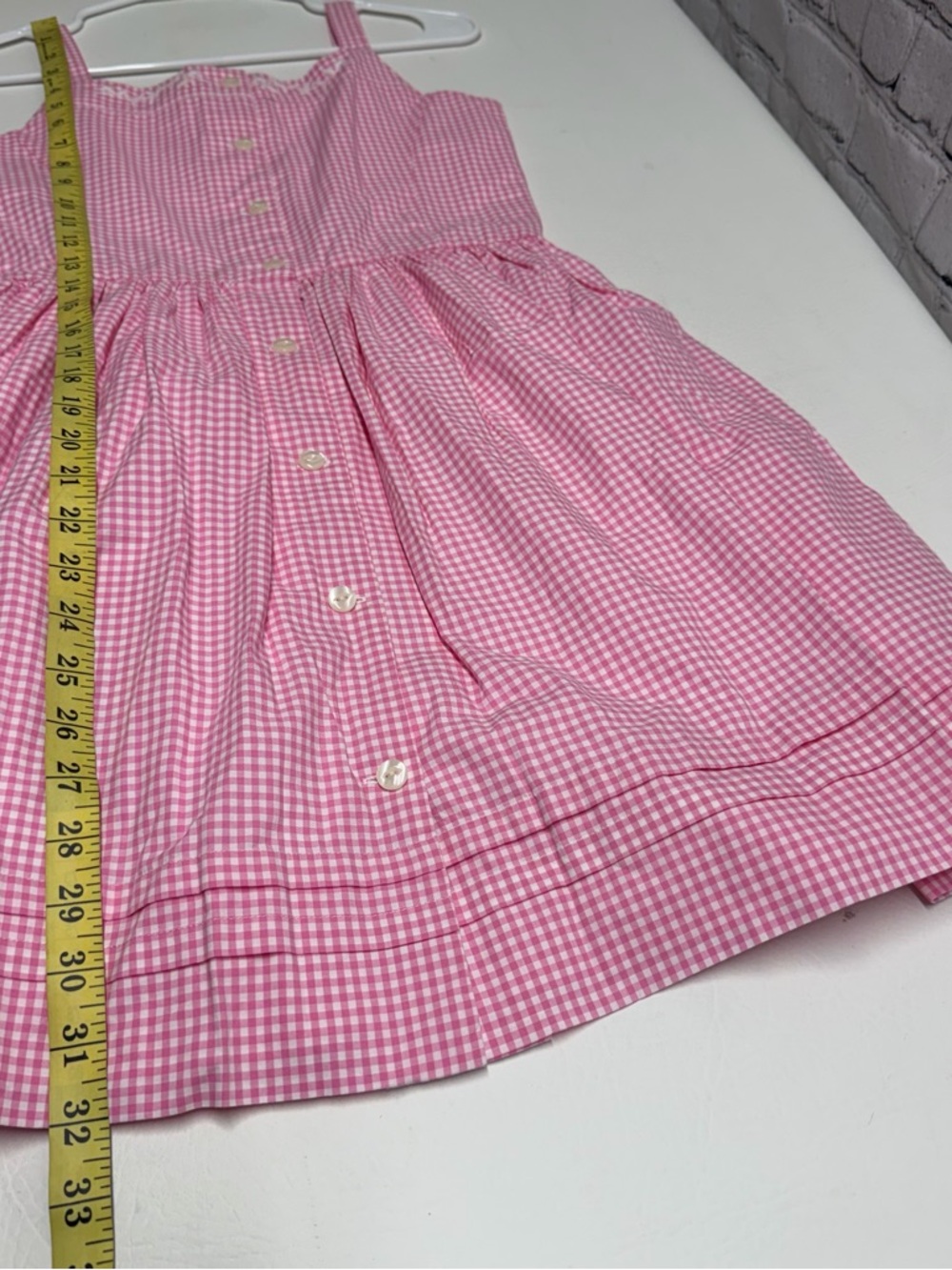 Polo by Ralph Lauren girls Pink Gingham Button-Front Sundress Sz 14 NWT - Picture 3 of 10